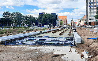 Skrzyżowanie w centrum Olsztyna wciąż w budowie. Kiedy zostanie otwarte?